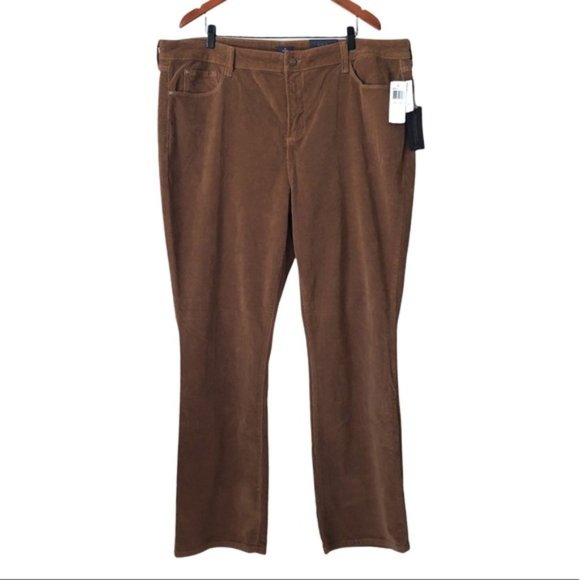 NYDJ Slimming Fit Corduroy Mocha Brown Bootcut Pants Size: 22W NWT - Picture 1 of 13